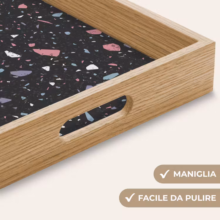 Vassoio - Terrazzo - Motivo - Nero - Morbido — 8