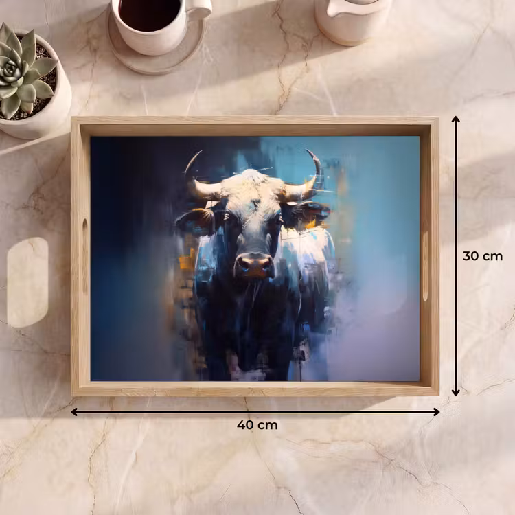Vassoio - Toro - Nero - Astratto - Corna — 7