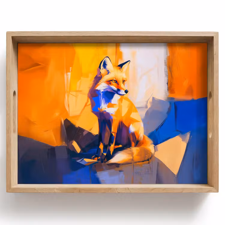 Vassoio - Volpe - Arancione - Forme - Astratto — 1