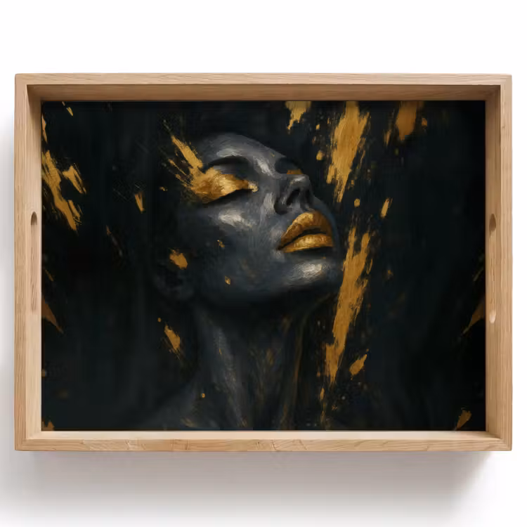 Vassoio - Volto - Donna - Schizzi di vernice - Astratto — 1