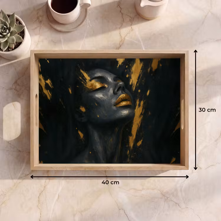 Vassoio - Volto - Donna - Schizzi di vernice - Astratto — 7