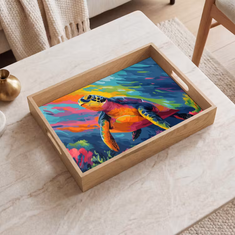 Vassoio - Corallo - Tartaruga - Astratto - Acqua — 2