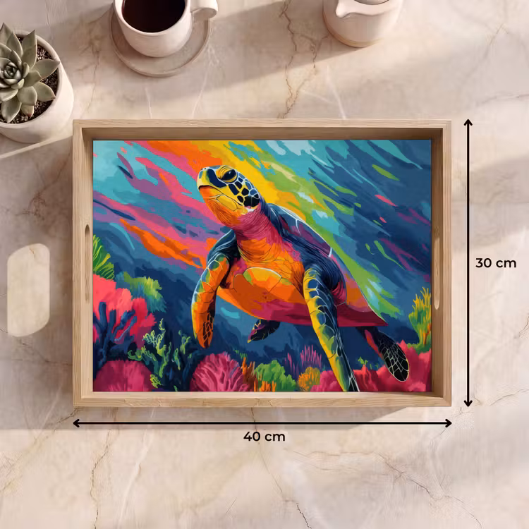 Vassoio - Corallo - Tartaruga - Astratto - Acqua — 7