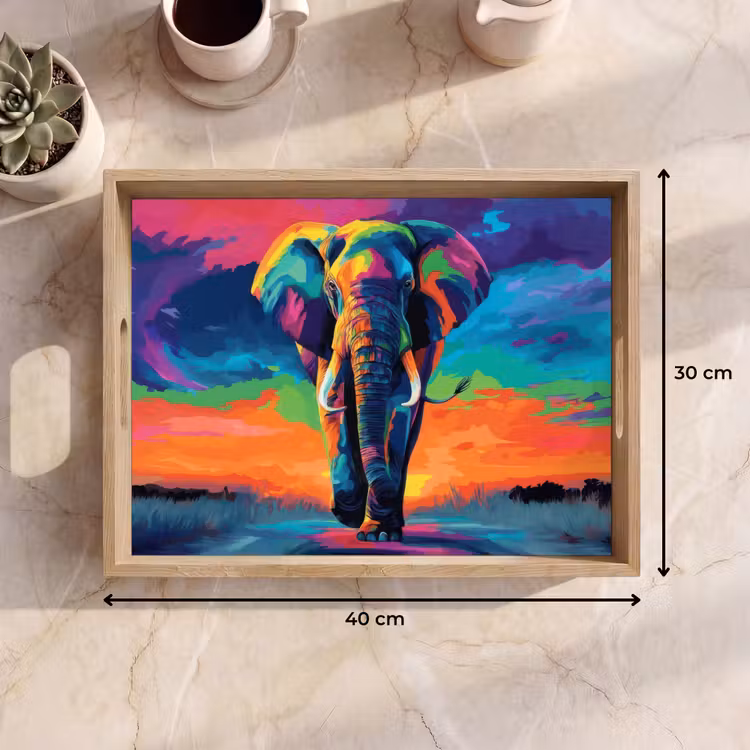 Vassoio - Elefante - Colorato - Cielo - Astratto — 7