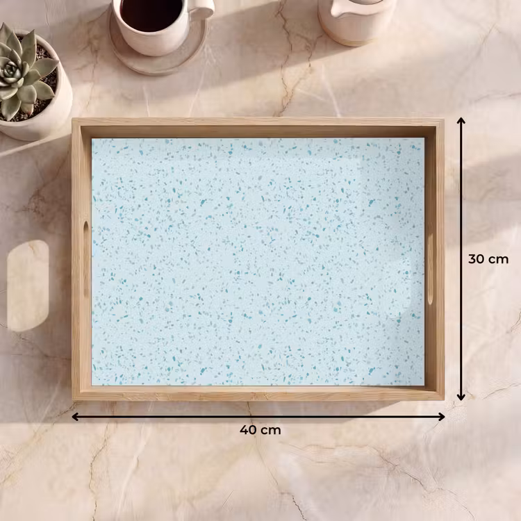 Vassoio - Terrazzo - Motivo - Colorato - Blu bambino — 7