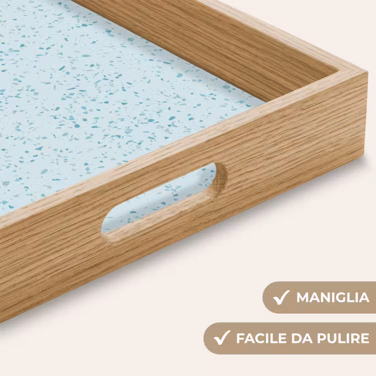 Vassoio - Terrazzo - Motivo - Colorato - Blu bambino — 8