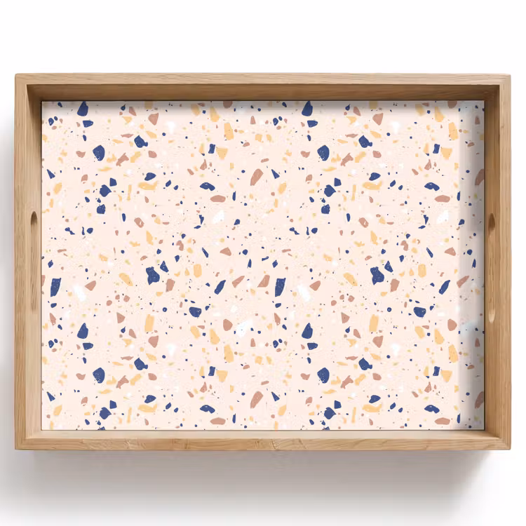 Vassoio - Terrazzo - Motivo - Colorato - Indaco — 1