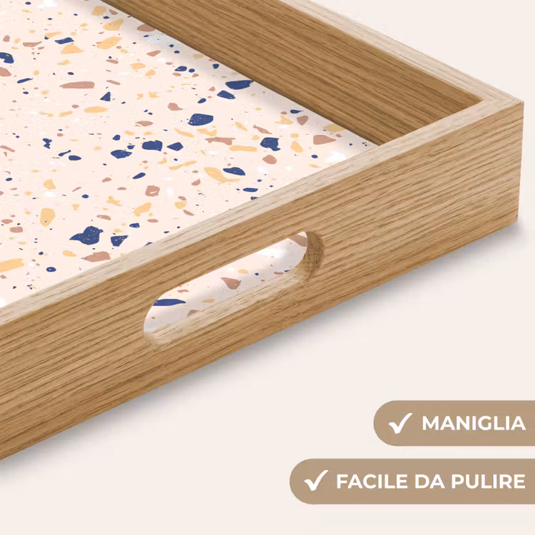 Vassoio - Terrazzo - Motivo - Colorato - Indaco — 8