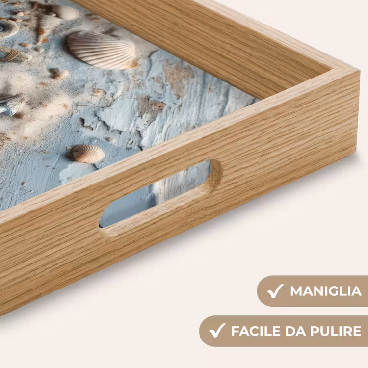 Vassoio - Ancora - Legno - Conchiglie - Sabbia — 8