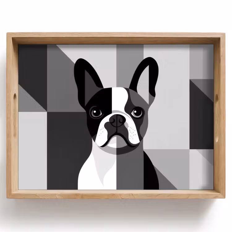 Vassoio - Bulldog - Nero - Astratto - Aerei — 1