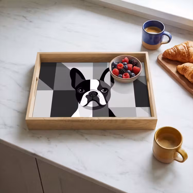 Vassoio - Bulldog - Nero - Astratto - Aerei — 3