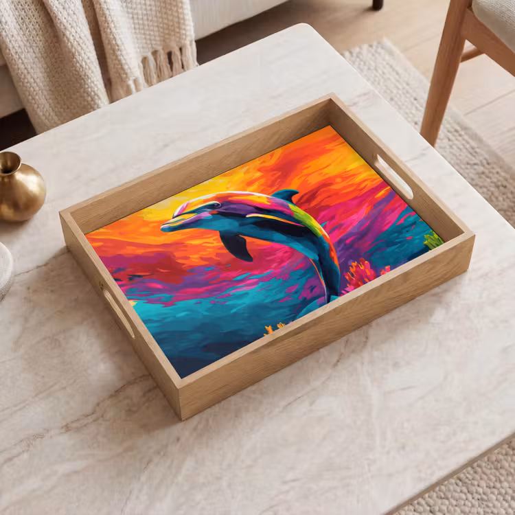 Vassoio - Delfino - Colorato - Oceano - Corallo — 2