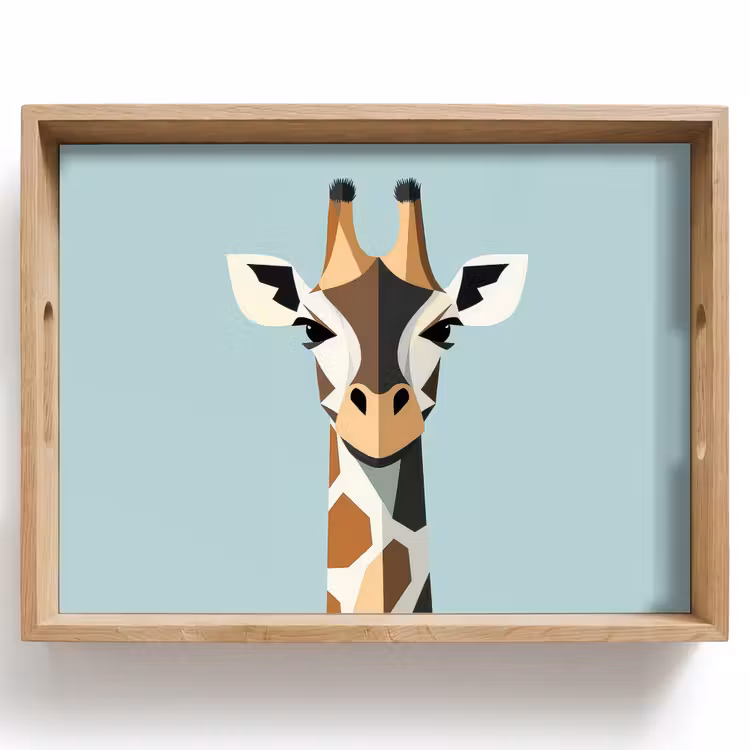Vassoio - Giraffa - Illustrazione - Marrone - Minimalista — 1