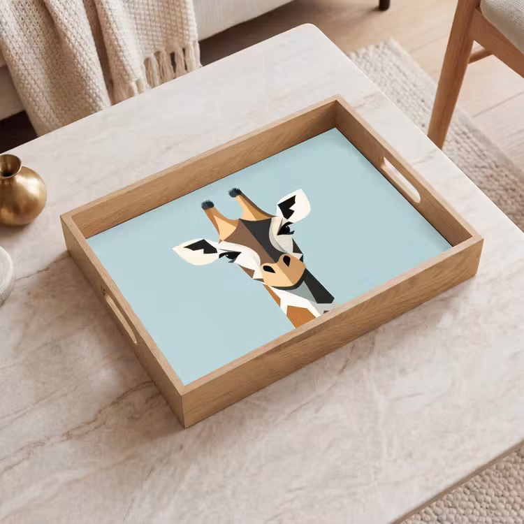 Vassoio - Giraffa - Illustrazione - Marrone - Minimalista — 2