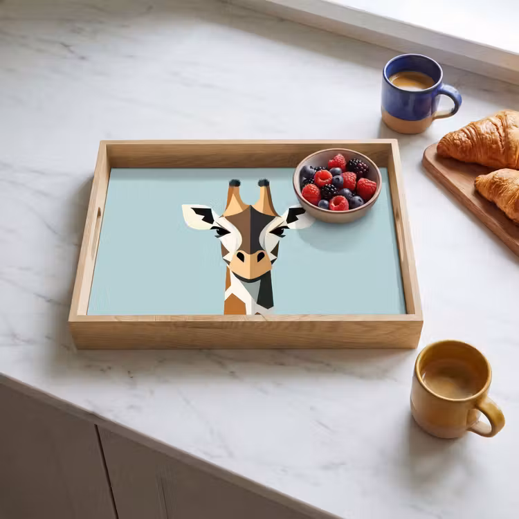 Vassoio - Giraffa - Illustrazione - Marrone - Minimalista — 3
