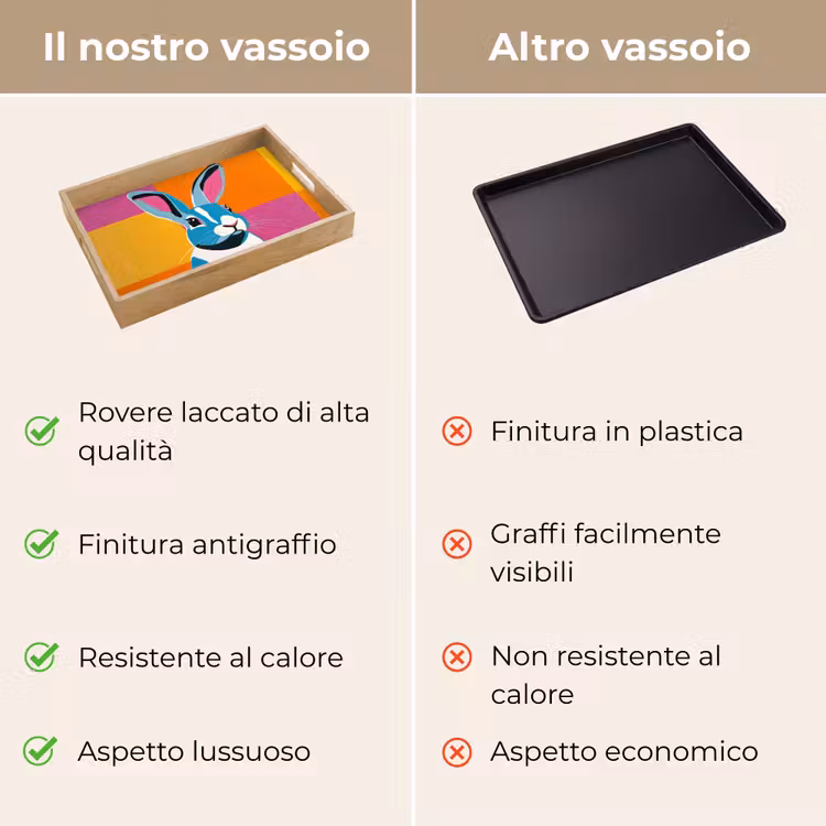 Vassoio - Lepre - Tasche colorate - Orecchie - Rosa — 9