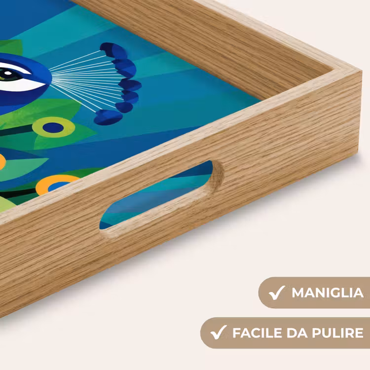 Vassoio - Pavone - Cerchi - Blu — 8