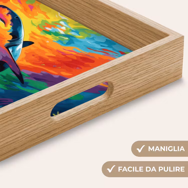 Vassoio - Squalo - Barriera corallina - Astratto - Colorato — 8