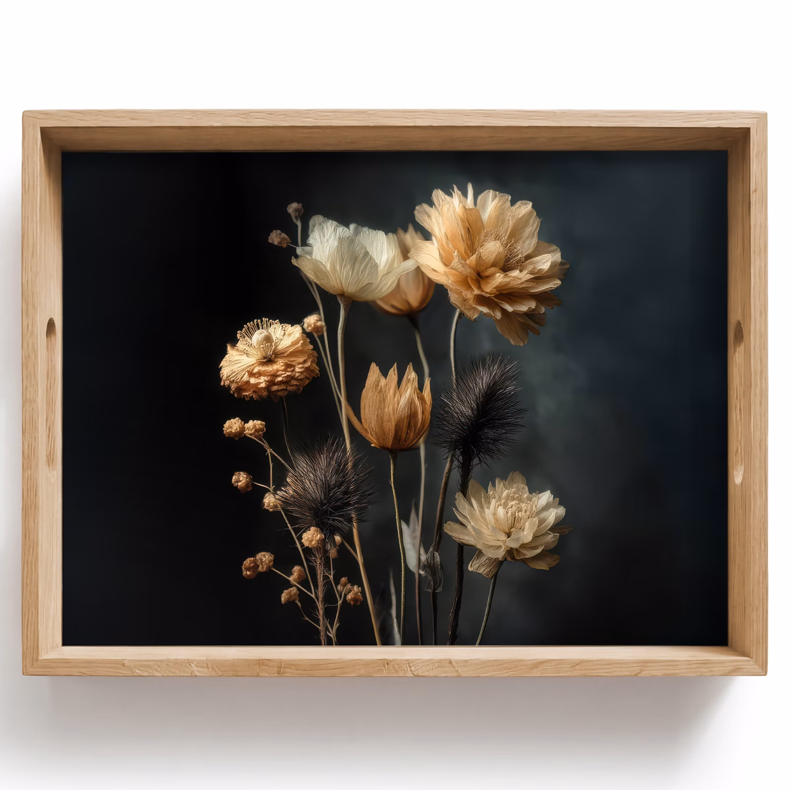 Vassoio - Bouquet - Fiori - Luce - Nero — 1