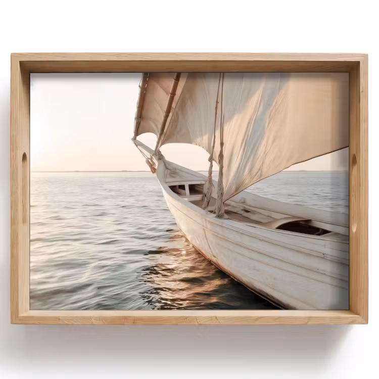 Vassoio - Barca a vela - Mare - Beige - Sole — 1
