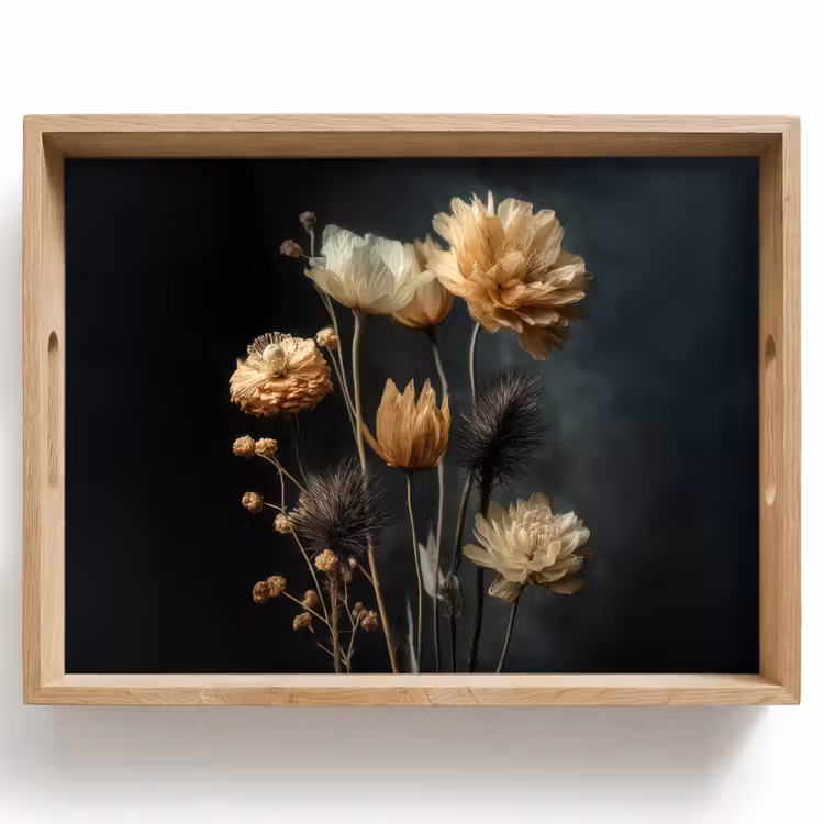 Vassoio - Bouquet - Fiori - Luce - Nero — 1