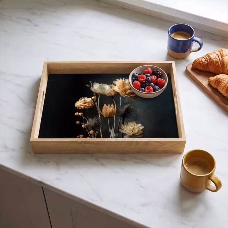 Vassoio - Bouquet - Fiori - Luce - Nero — 3