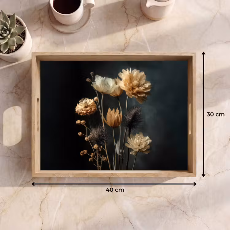 Vassoio - Bouquet - Fiori - Luce - Nero — 7