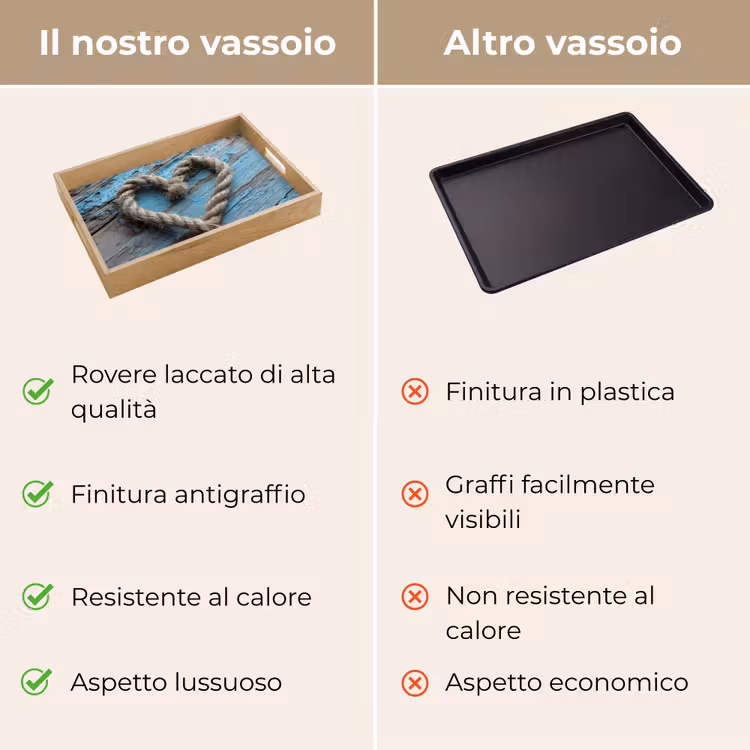 Vassoio - Cuore - Corda - Legno - Rustico — 9