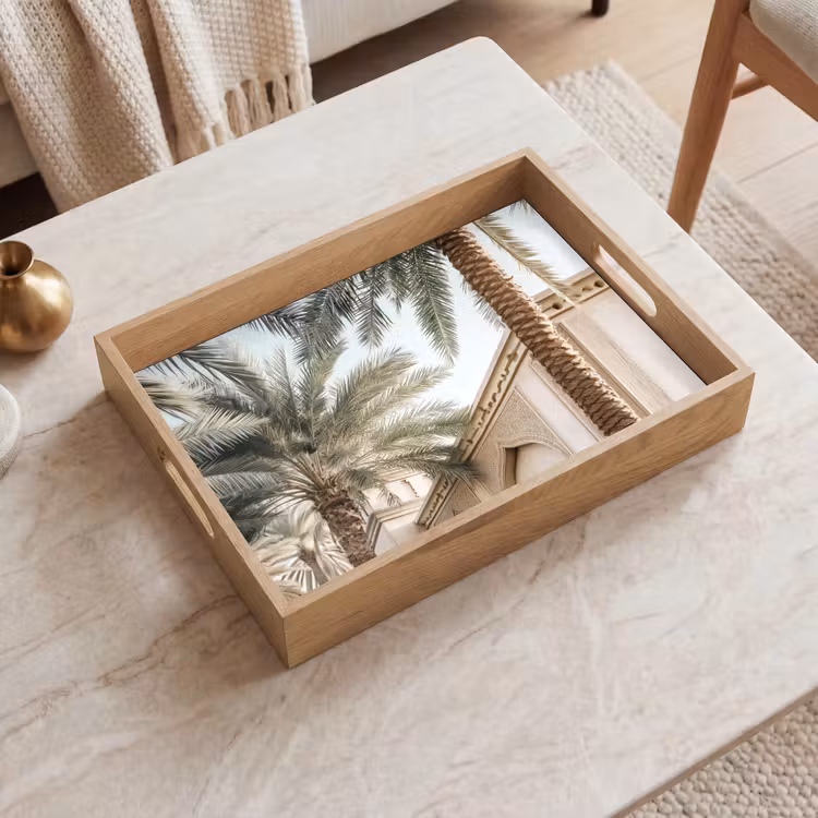 Vassoio - Edificio - Palme - Beige - Sole — 2