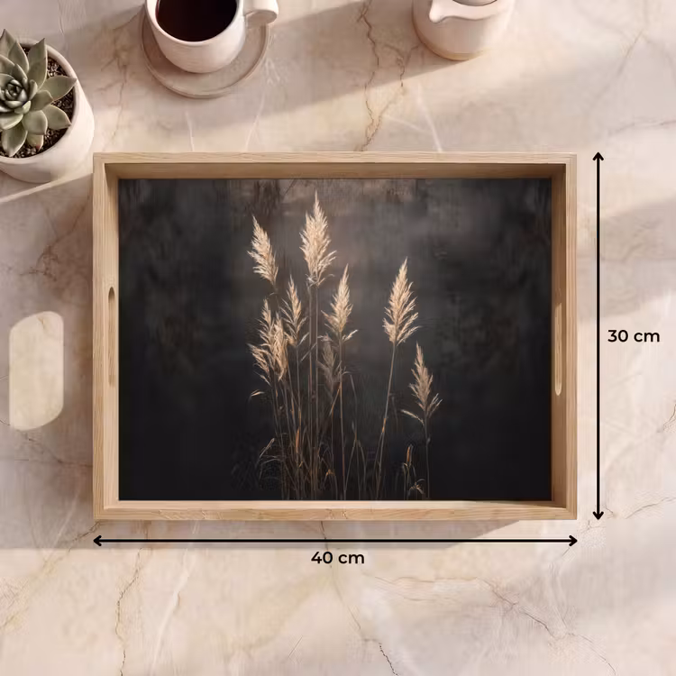 Vassoio - Erba ornamentale - Pennacchi - Illuminazione - Nero — 7