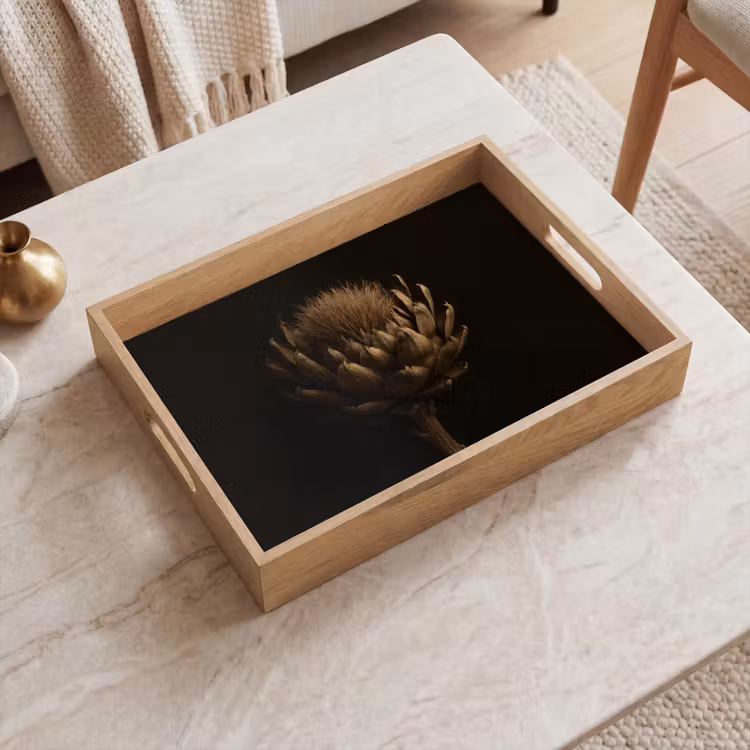 Vassoio - Marrone scuro - Fiore - Struttura - Carciofo — 2