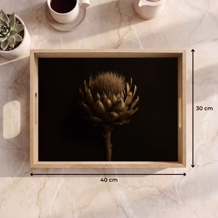 Vassoio - Marrone scuro - Fiore - Struttura - Carciofo — 7