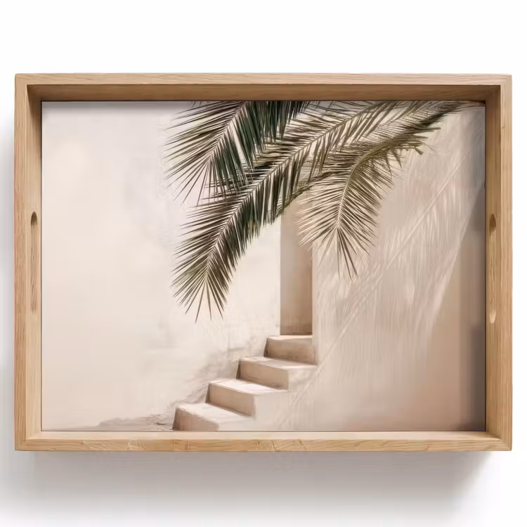 Vassoio - Palma - Ombra - Scale - Beige — 1