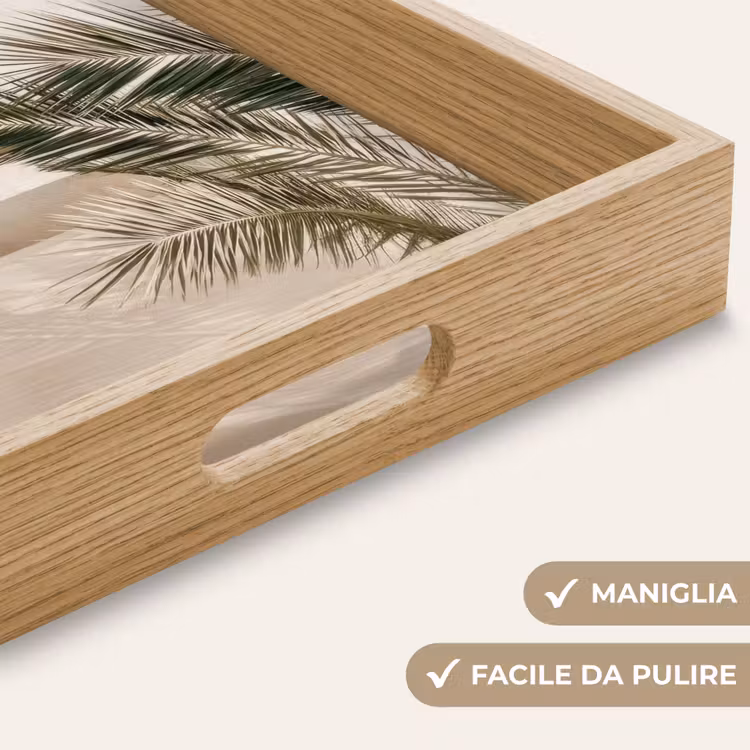 Vassoio - Palma - Ombra - Scale - Beige — 8