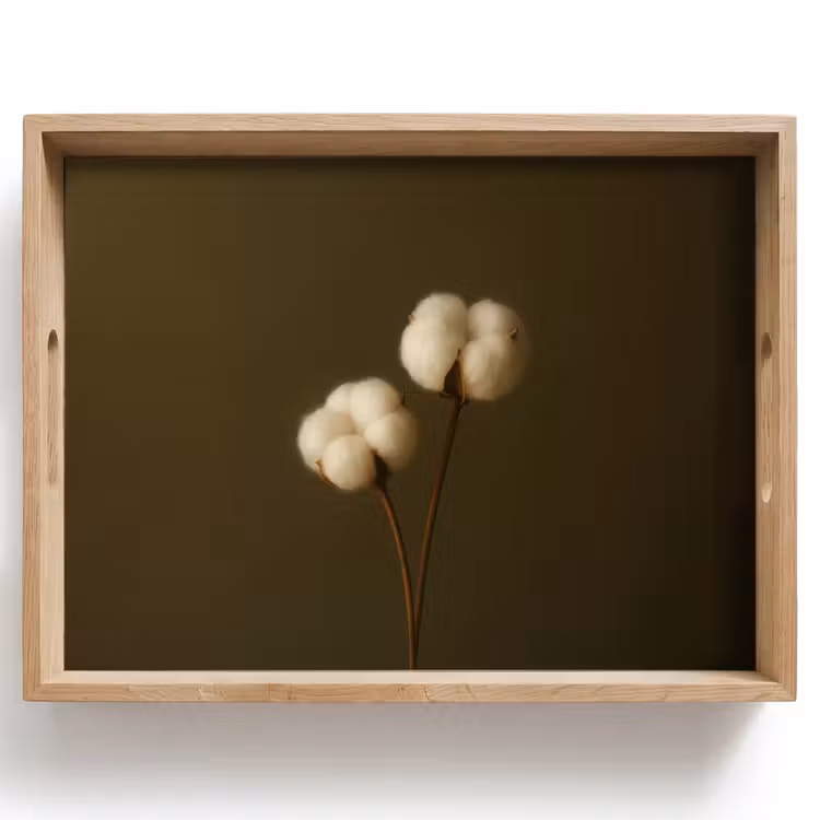 Vassoio - Rami - Cotone - Bianco - Sfere — 1
