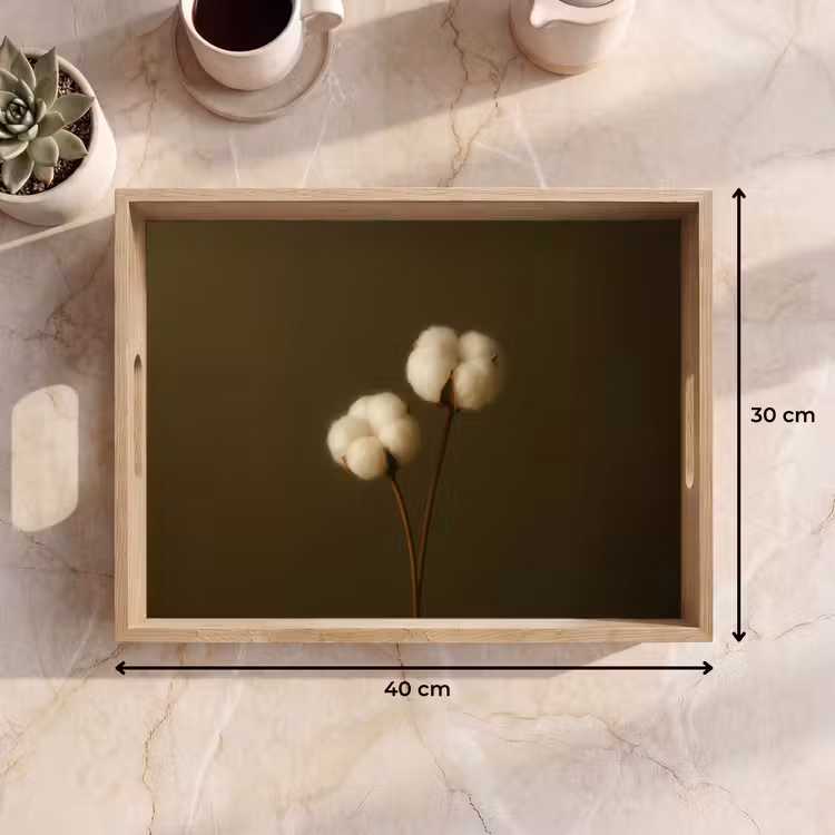 Vassoio - Rami - Cotone - Bianco - Sfere — 7