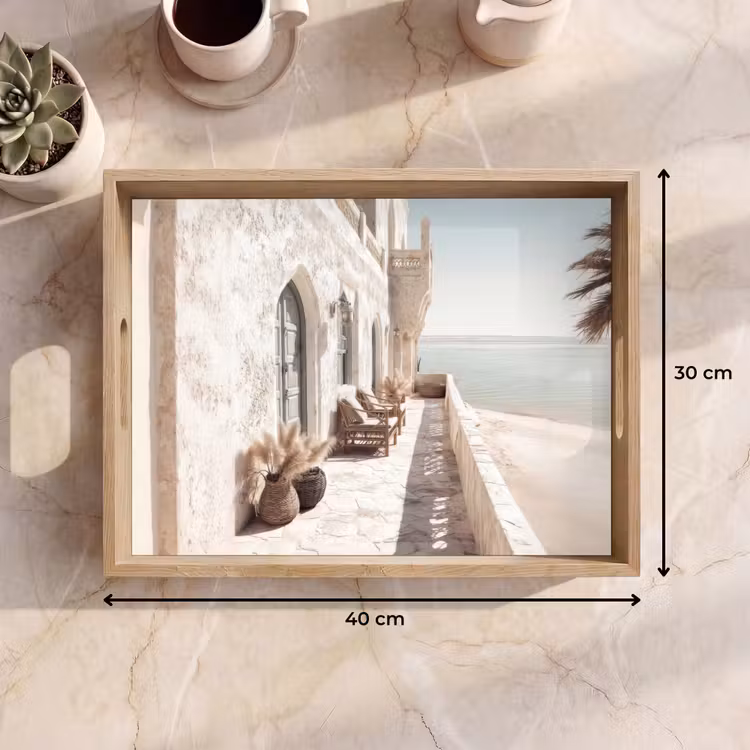 Vassoio - Terrazza - Sedie - Spiaggia - Beige — 7