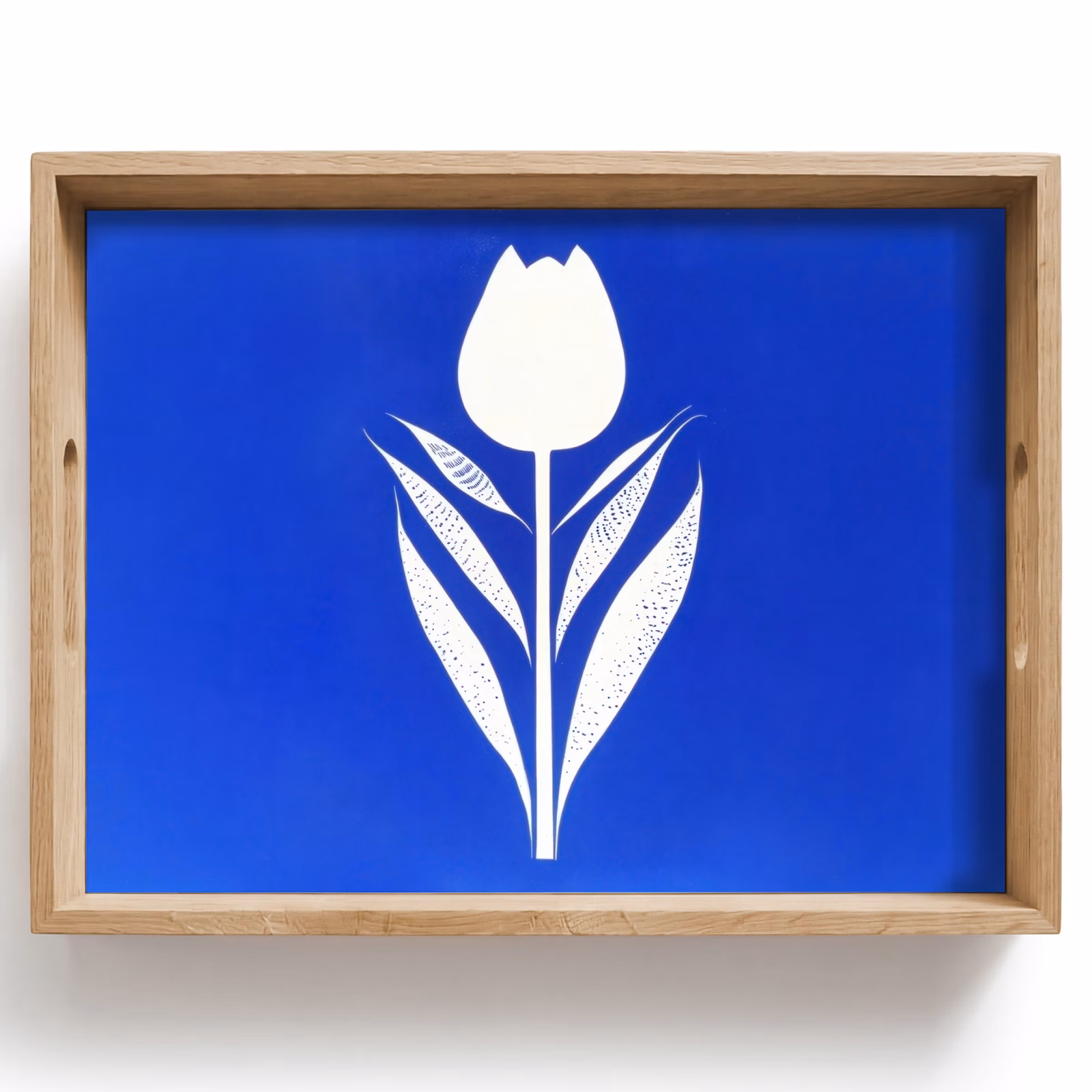 Vassoio - Tulipano - Minimalista - Foglie - Bianco — 1