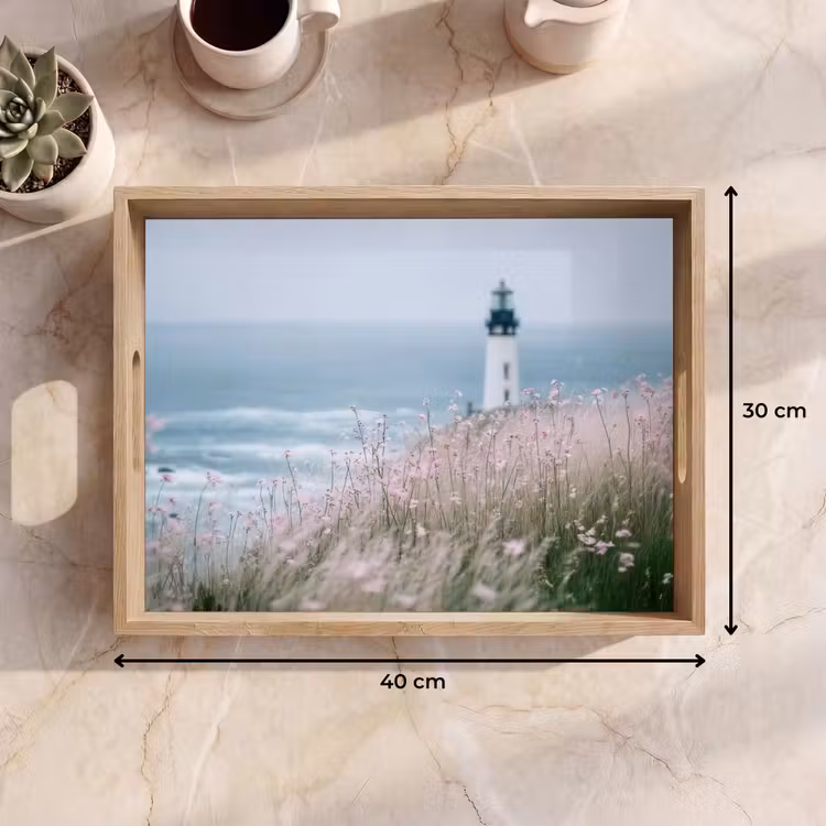 Vassoio - Faro - Scogliera - Mare - Fiori — 7