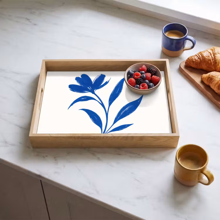 Vassoio - Fiore - Petali - Minimalista - Blu — 3