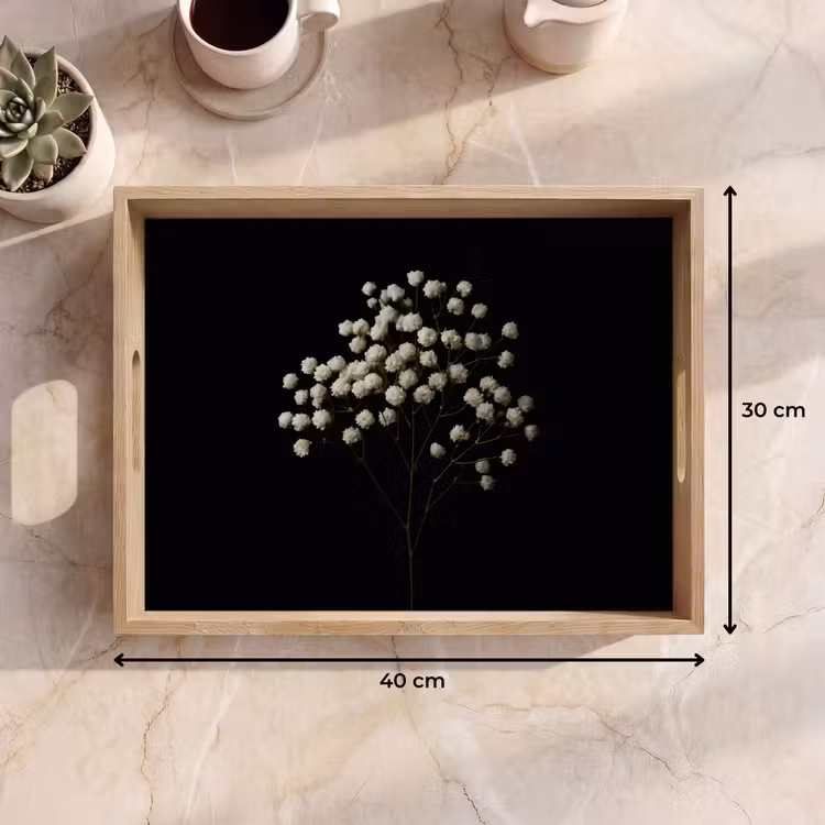 Vassoio - Gesso - Fiori - Bianco - Minimalista — 7