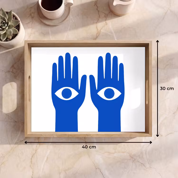 Vassoio - Mani - Due - Occhi - Blu — 7
