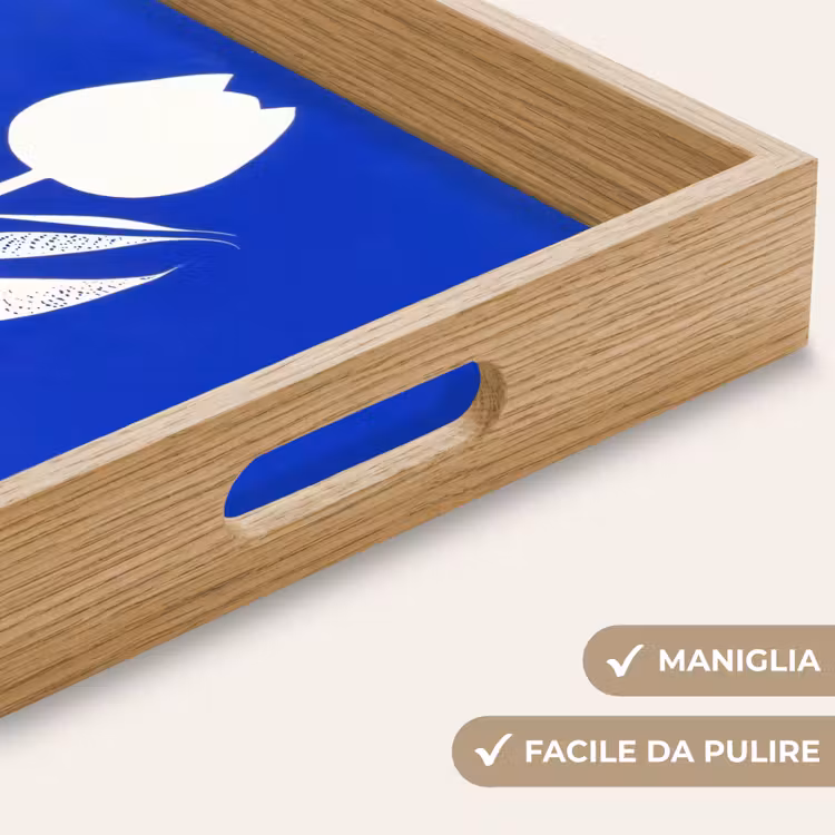 Vassoio - Tulipano - Minimalista - Foglie - Bianco — 8