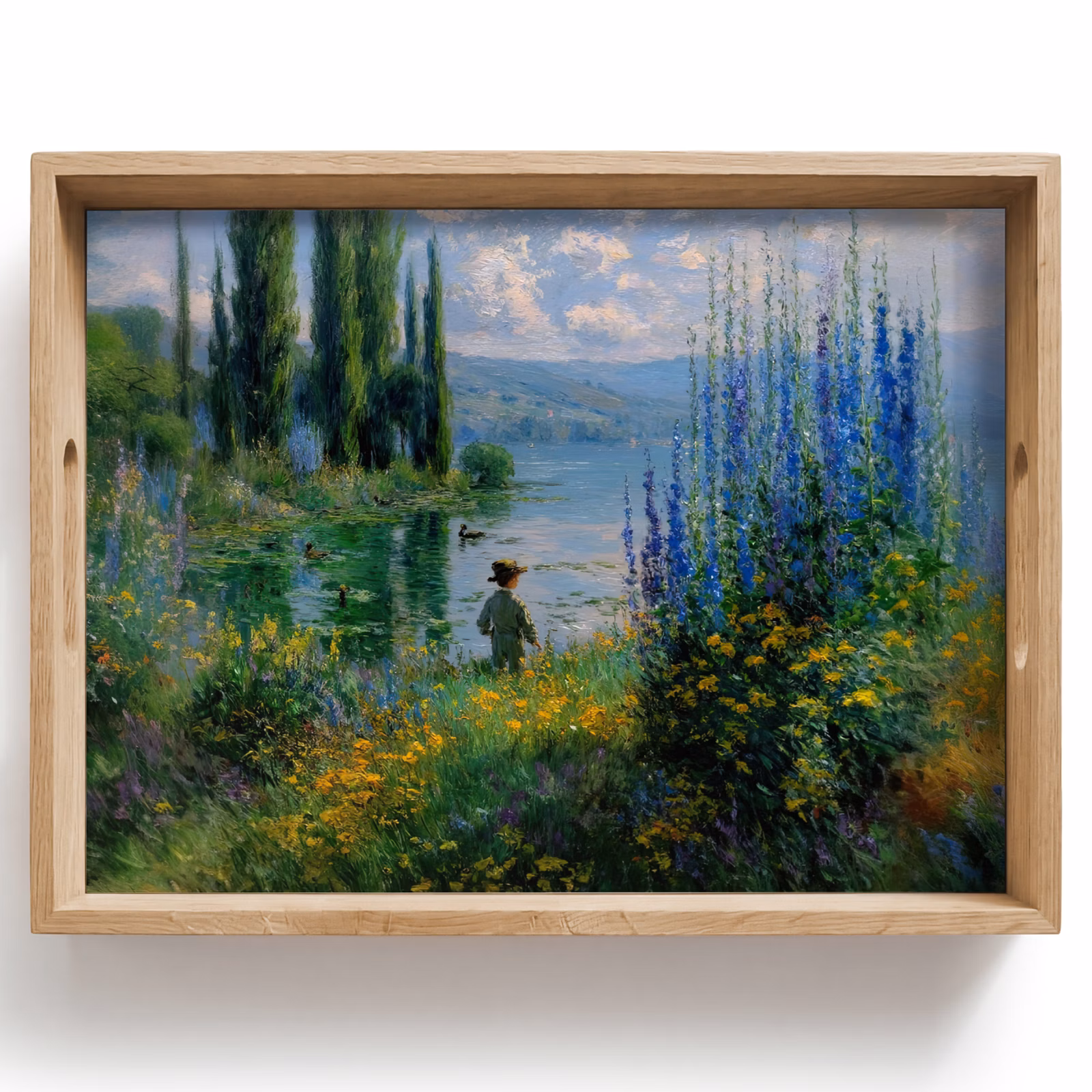 Vassoio - Fiori - Lago - Bergen - Verde — 1