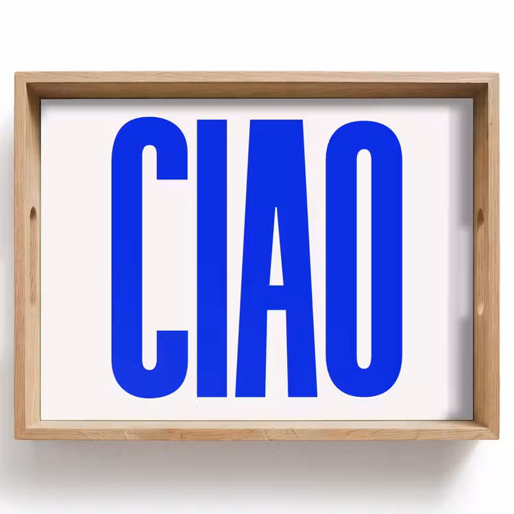 Vassoio - Ciao - Lettere maiuscole - Blu - Minimalista — 1
