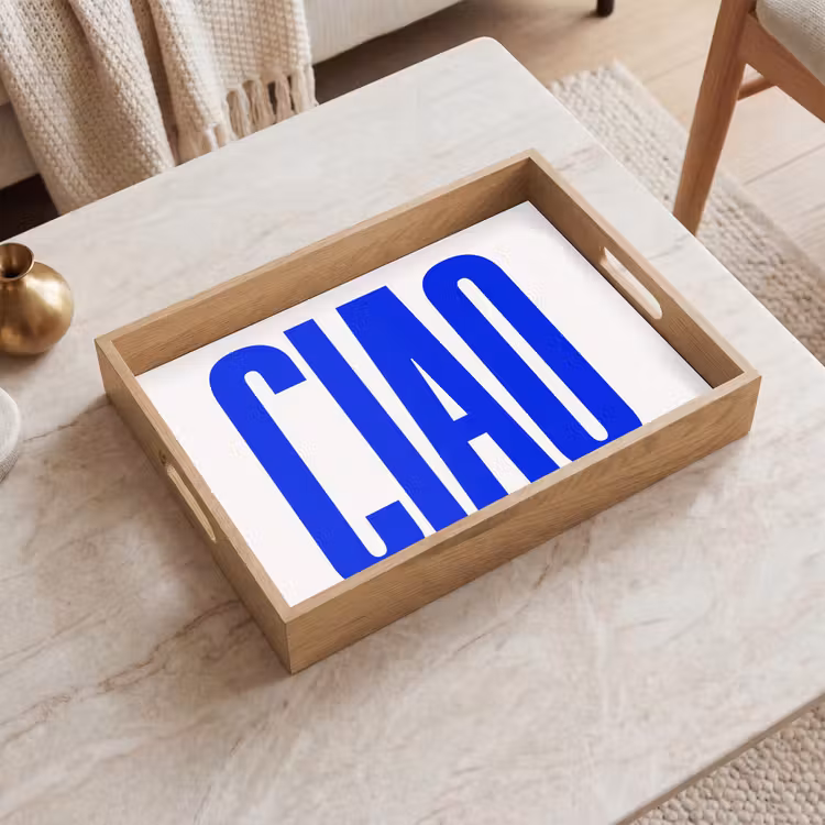 Vassoio - Ciao - Lettere maiuscole - Blu - Minimalista — 2