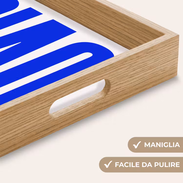 Vassoio - Ciao - Lettere maiuscole - Blu - Minimalista — 8