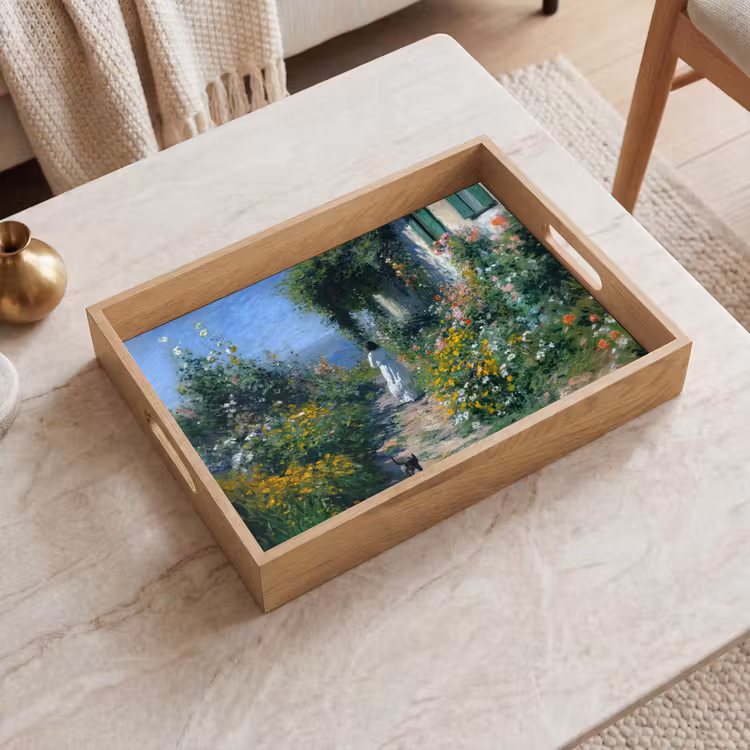 Vassoio - Gatto - Donna - Fiori - Casa — 2