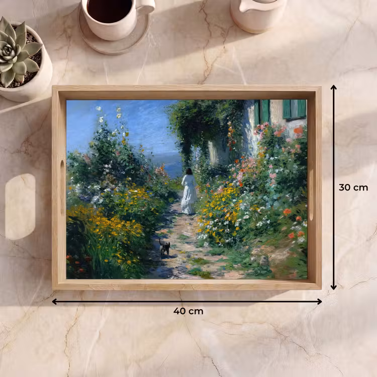 Vassoio - Gatto - Donna - Fiori - Casa — 7