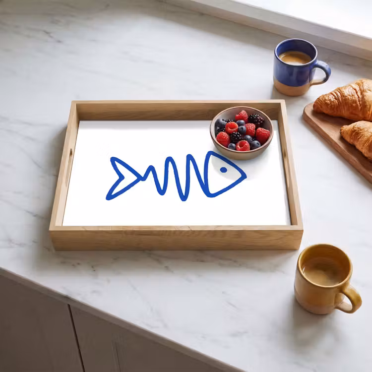 Vassoio - Pesce - Minimalista - Blu - Linea — 3